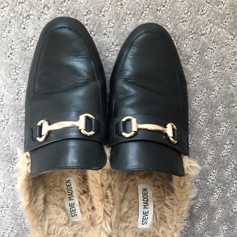 Steve Madden furry mules